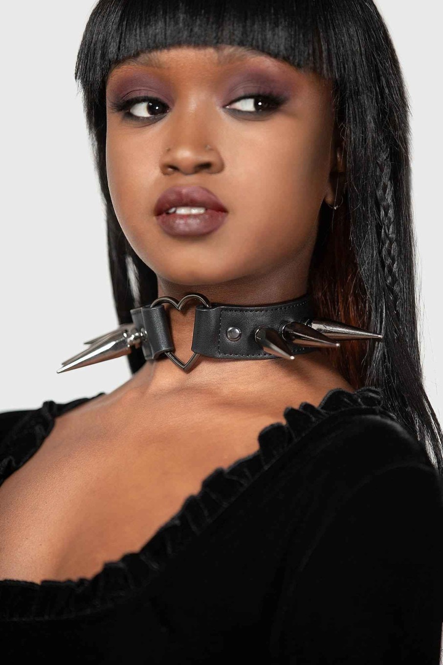 Accessories KILLSTAR Chokers | Aubrey Heart Choker Black