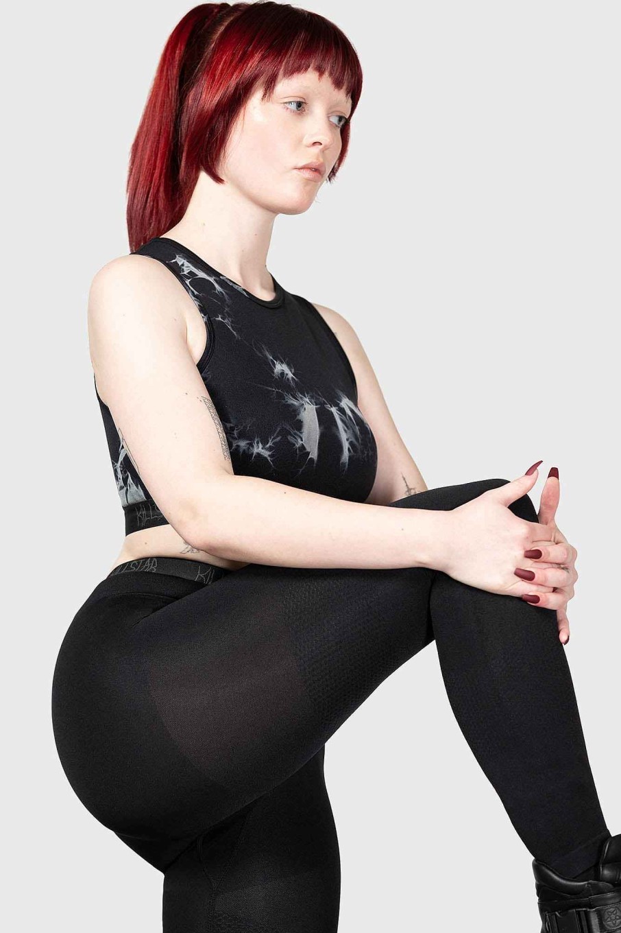 Women KILLSTAR Activity Wear | Vampyre Lunge Panelled Leggings Black