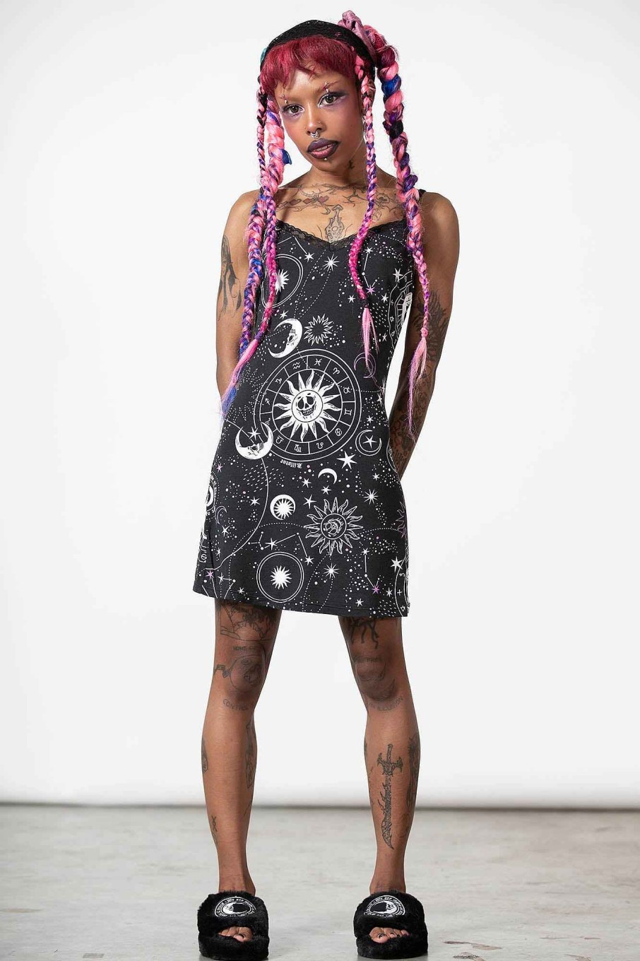 Women KILLSTAR Loungewear | Astral Lace Cami Dress Black