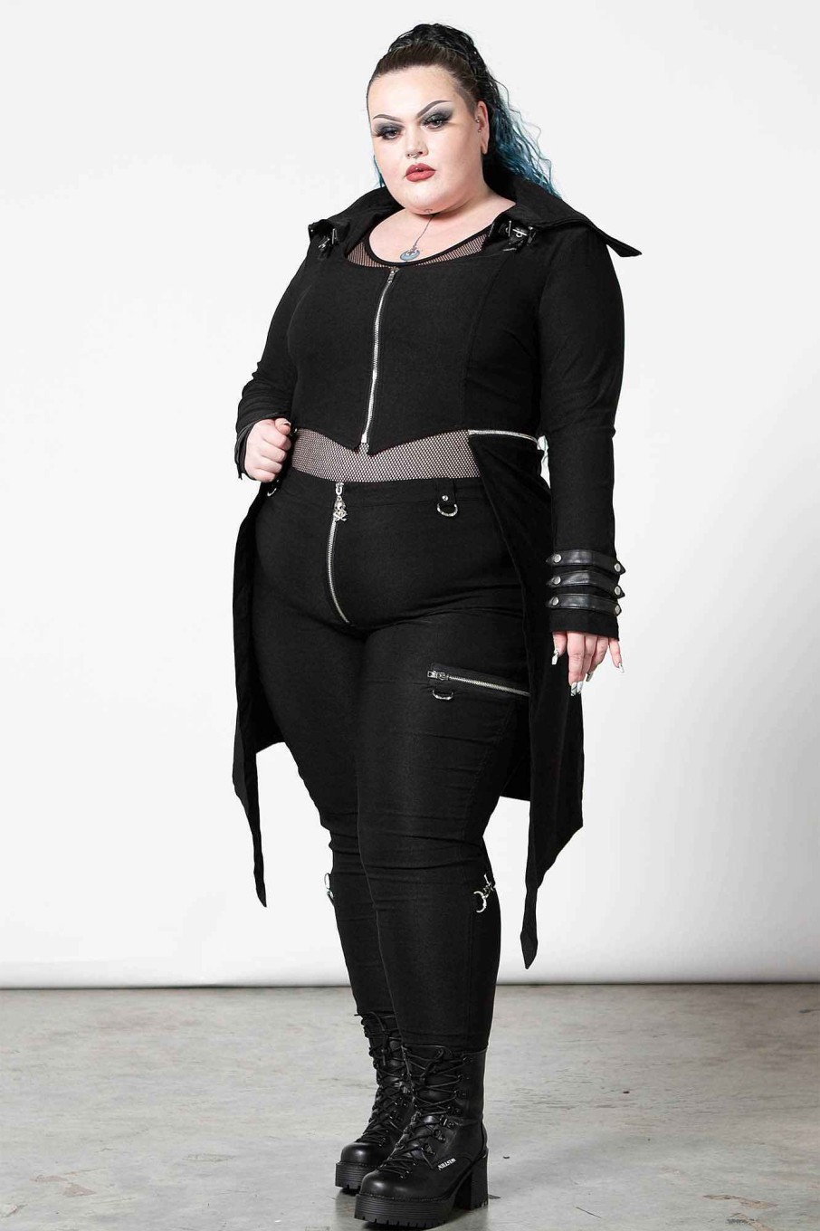 Plus KILLSTAR Outerwear | The Watcher Coat [Plus] Black