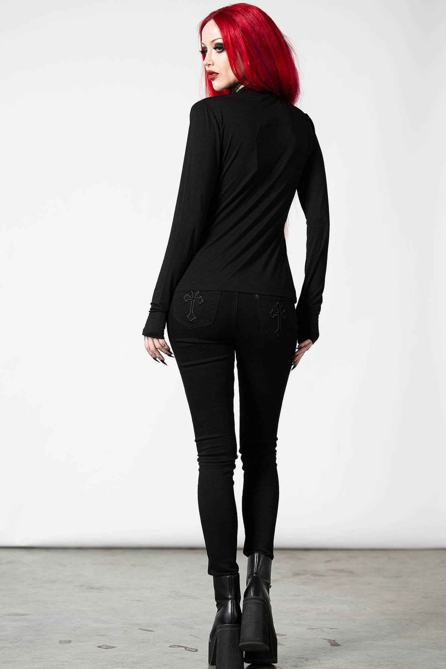 Women KILLSTAR Tops | Pogo Long Sleeve Top Black